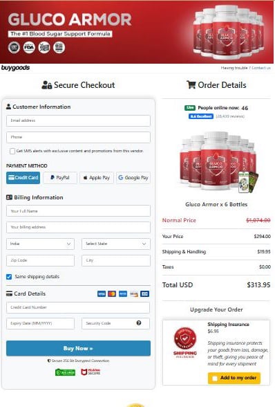 gluco-armor-checkout-page